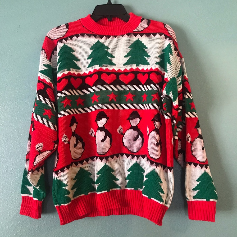 Vintage Cabin Creek Ugly Christmas Sweater festive